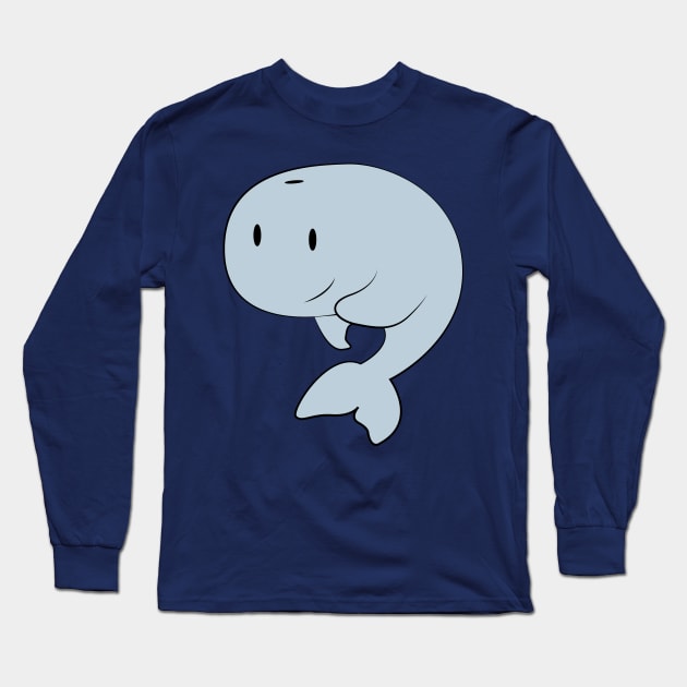 Contemplative Whale Long Sleeve T-Shirt by TheLonelyGoat